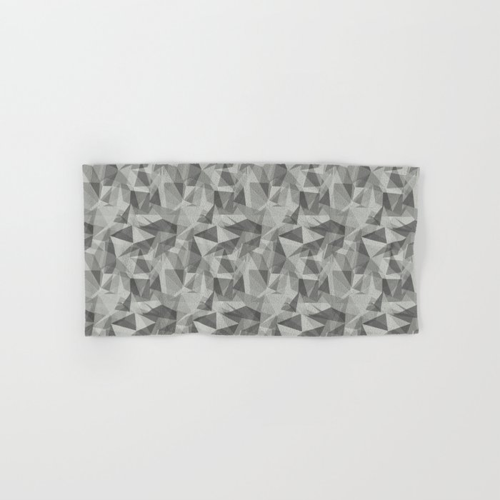 Abstract Geometrical Triangle Patterns 3 Benjamin Moore Metropolitan Gray AF-690 Hand & Bath Towel