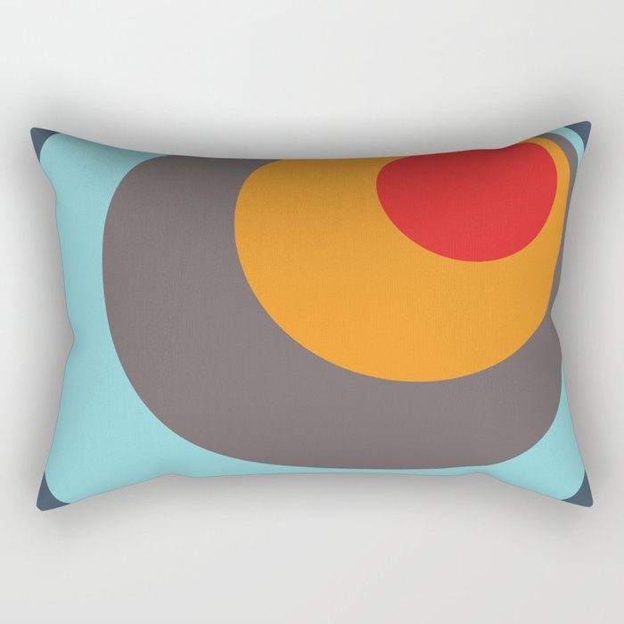 Brighid - Classic Colorful Abstract Minimal Retro 70s Style Dots Design Rectangular Pillow