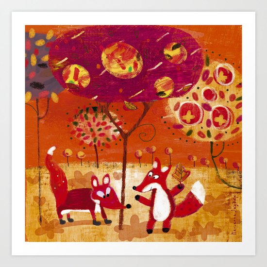 foxes Art Print