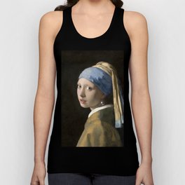 Johannes Vermeer’s Girl with a Pearl Earring (ca. 1665) Reproduction On Public Domain Of A Famous Painting in High Quality Tank Top