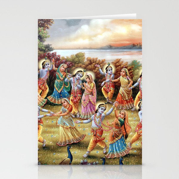 Krishna Dances in the Raslila with the Gopis Stationery Cards