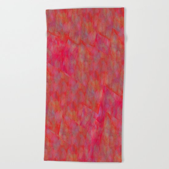 Bright Pink Cubism Abstract Beach Towel