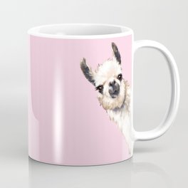 Sneaky Llama in Pink Mug