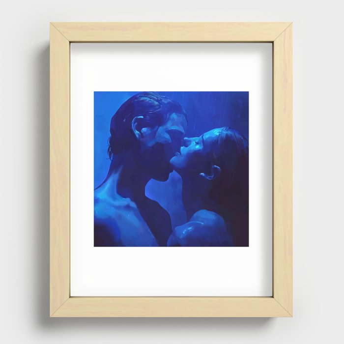 Blue Lovers Recessed Framed Print