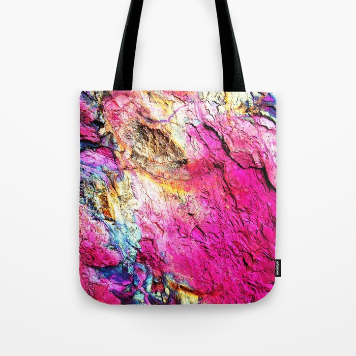 Textured Minerals Hot Pink Rainbow Tote Bag