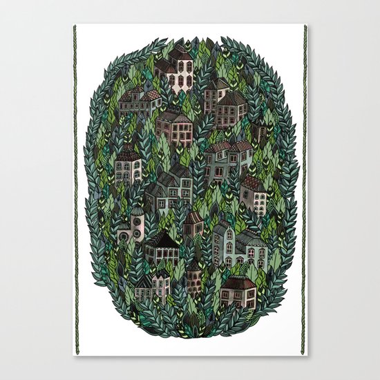 Little Forest Town Canvas Print