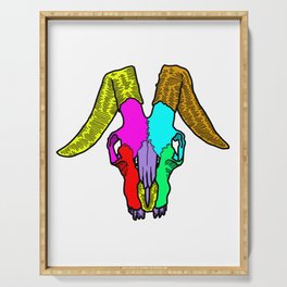 Colorful Sheep Skull Serving Tray