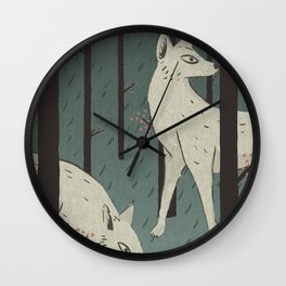 Wolves Wall Clock
