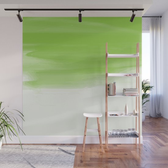 Green Abstract Brush Strokes Pattern Wall Mural By Grebenyuk