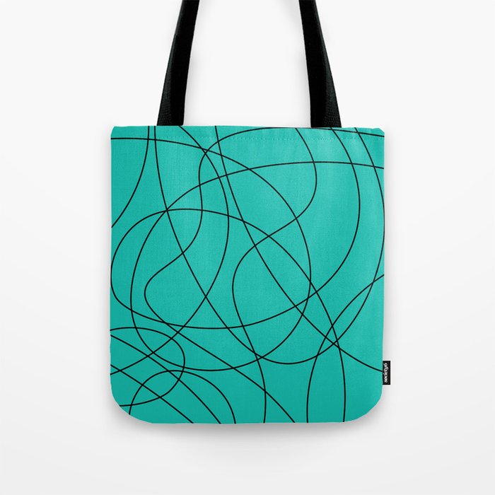 Lines Turquoise Tote Bag