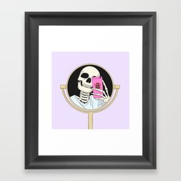 Skeleton Selfie Framed Art Print