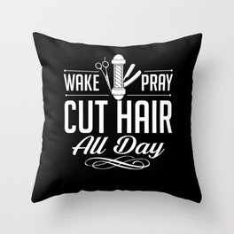 Barber Hair Stylist Hairdresser Barbershop Salon Throw Pillow