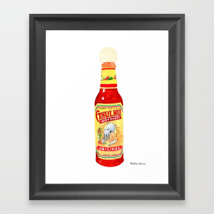 Cthulhu Hot Sauce Framed Art Print