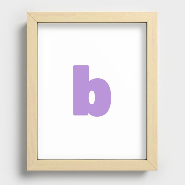 b (Lavender & White Letter) Recessed Framed Print