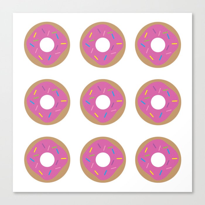 Donut Love - Pink Canvas Print