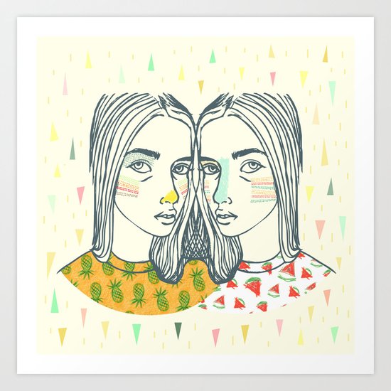 Last Sunset Twins Art Print
