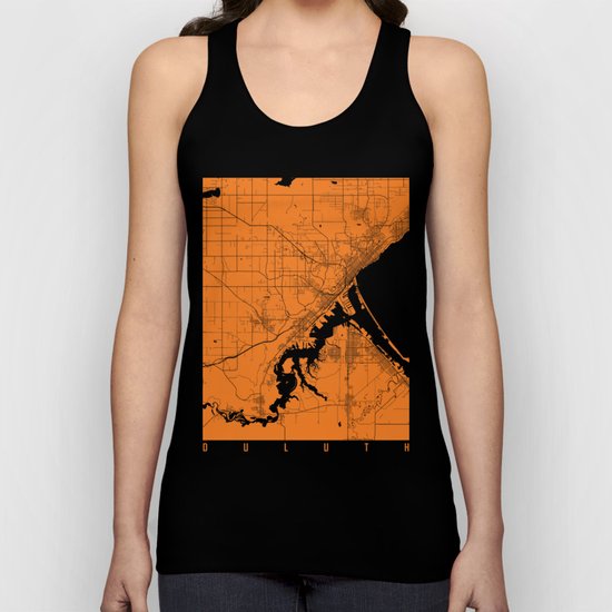 Duluth map orange Unisex Tank Top