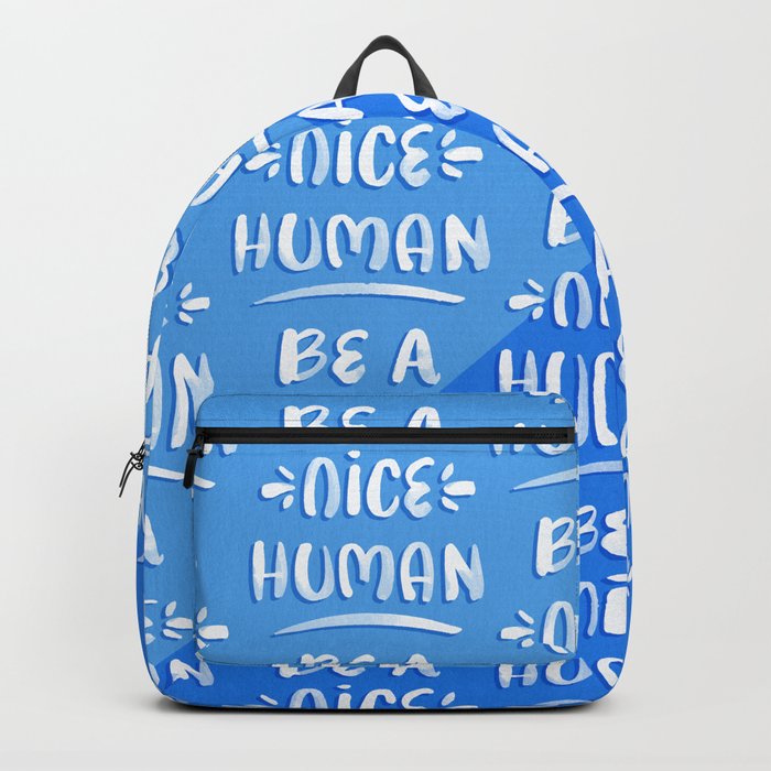 Be a Nice Human – Blue & White Palette Backpack