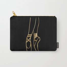 Ballet Dancer Gold on Black #1 #minimal #drawing #decor #art #society6 Carry-All Pouch