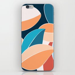 Soft Colorful Leaves Foliage Abstract Nature Art Drawing In Modern Contemporary Color Palette iPhone Skin
