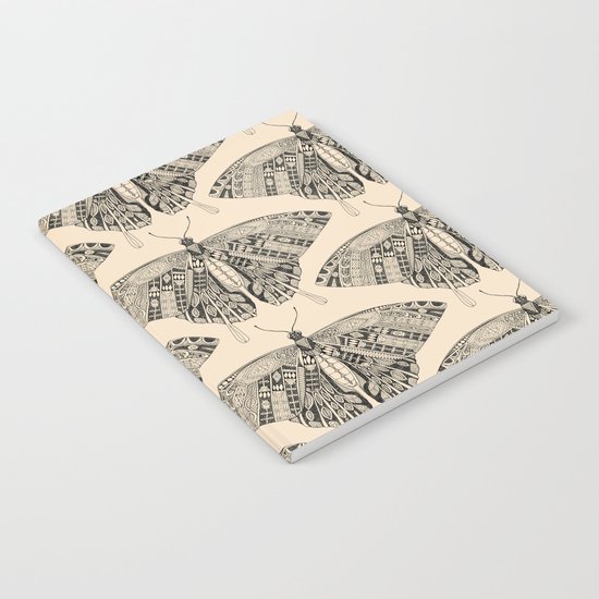 swallowtail butterfly pale peach black Notebook