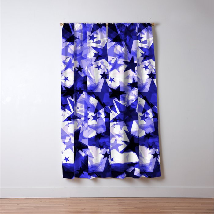 Metallic Blue Glowing Dark Golden Stars On A Light Background In