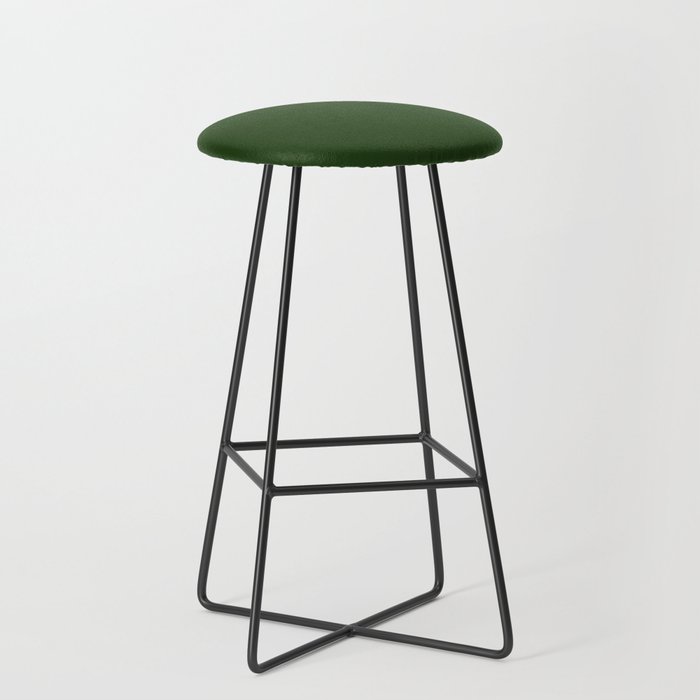 Solid Dark Forest Green Simple Solid Color All Over Print Bar Stool