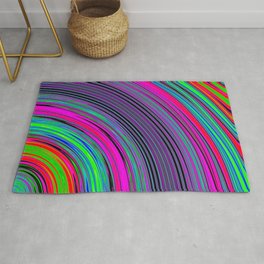 Abstract Colorful Purple Curved Stripes Area & Throw Rug