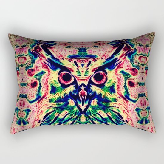 Psychedelic Owl Rectangular Pillow