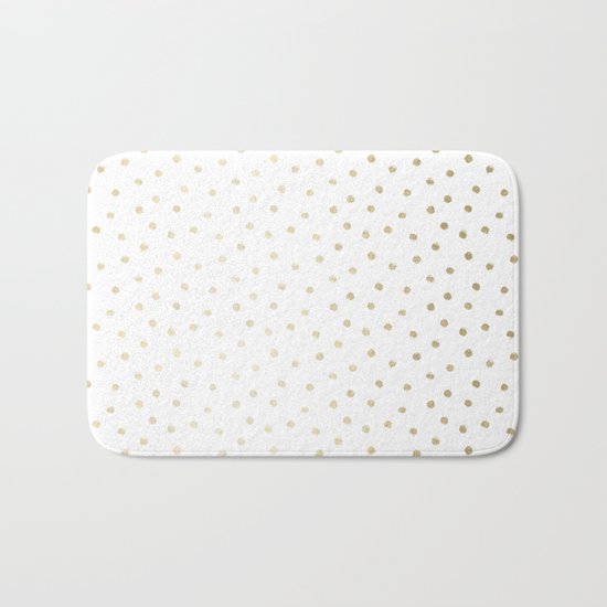 Delicate Gold Polka Dots Bath Mat