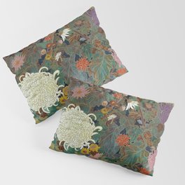 flower【Japanese painting】 Pillow Sham | Nature, Flower, Other, Japan, Landscape, Illustration, Painting, Green, Vintage, Curated 