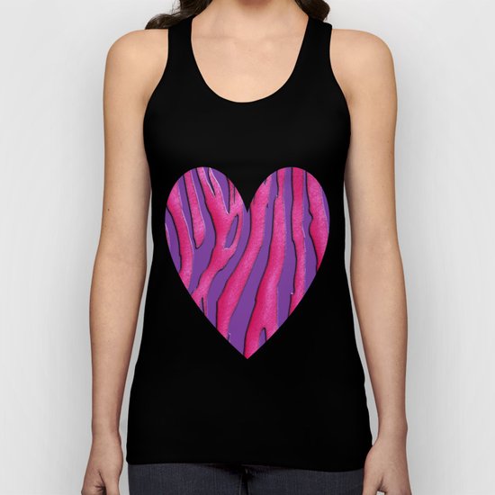 Bright Purple & Pink Zebra Print Unisex Tank Top
