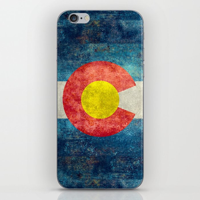 Colorado flag with Grungy Textures iPhone Skin