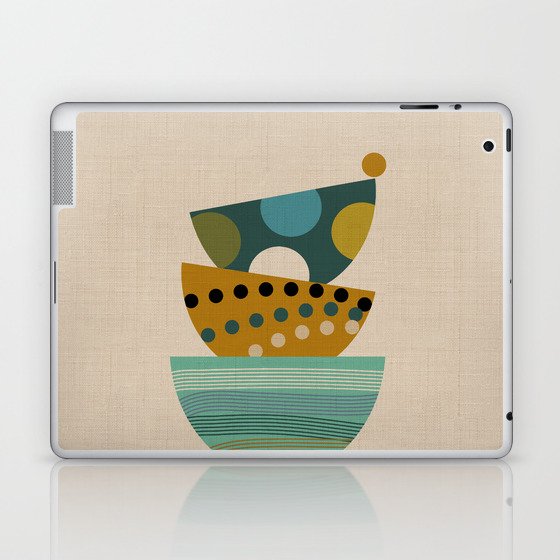 mid century modern stacked bowls 22 Laptop & iPad Skin