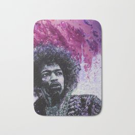 Purple Haze Bath Mat | Jimi, Musician, Original, Rockstar, Violet, Portrait, Psychedelic, Guitarist, Cool, Black 