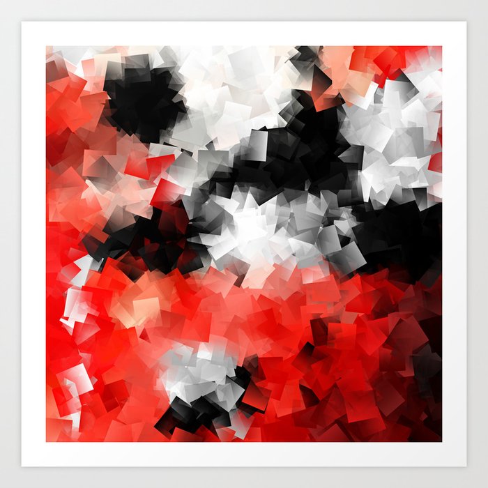 Black and white meets red Version 19 Art Print
