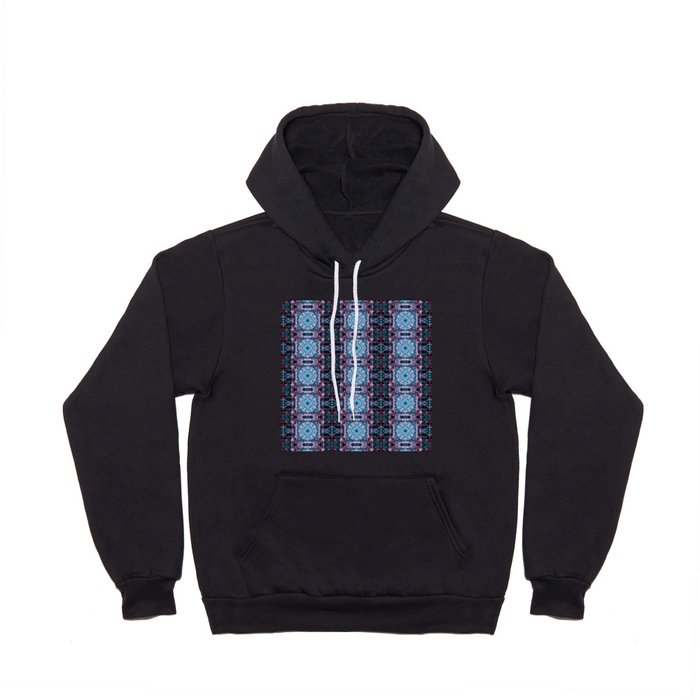 Liquid Light Series 74 ~ Blue & Red Abstract Fractal Pattern Hoody