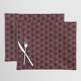 Modern, abstract geometric pattern in tamarillo, regent gray, milano red, cocoa brown, blue-gray, almond, Catalina blue Placemat