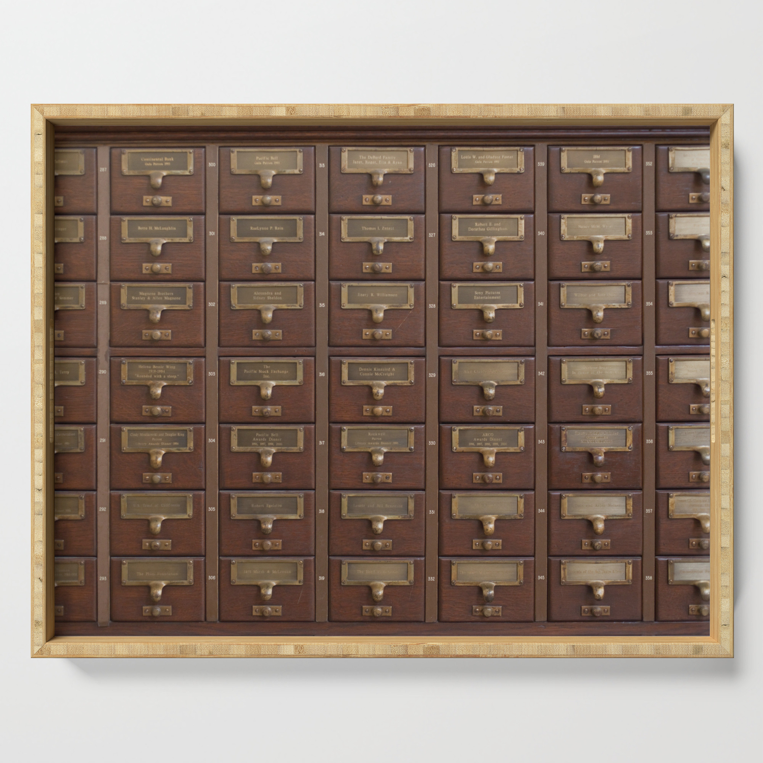 Vintage Library Card Catalog Drawers Serving Tray By Pdpress Society6
