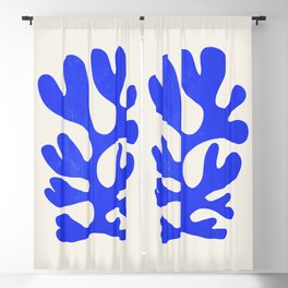 Electrik: Matisse Color Series III | Mid-Century Edition Blackout Curtain | Boho, Leaf, Collage, Pop, Art, French, Matisse, Blue, Modern, Artist 