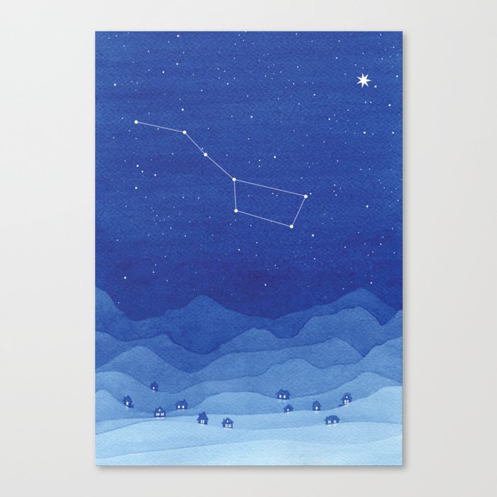 Big Dipper Constellation, Mountains Canvas Print