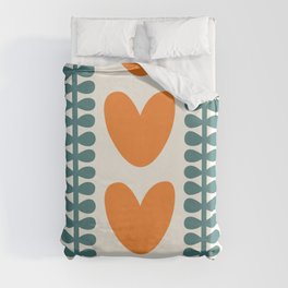 Abstract vintage heart fern pattern 1 Duvet Cover