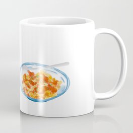Watercolor Illustration of Chinese Cuisine - Scrambled Eggs with Tomatoes and chopped unflavored cold chicken | 番茄炒蛋和白斩鸡 Coffee Mug