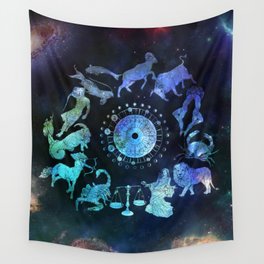 As Above, So Below - Zodiac Illustration Wall Tapestry