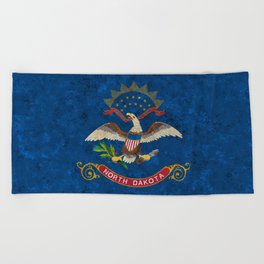 Flag of North Dakota US State Flags Colors Banner Standard American Beach Towel
