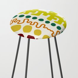 Abstract vintage colorful pattern collection 1 Counter Stool
