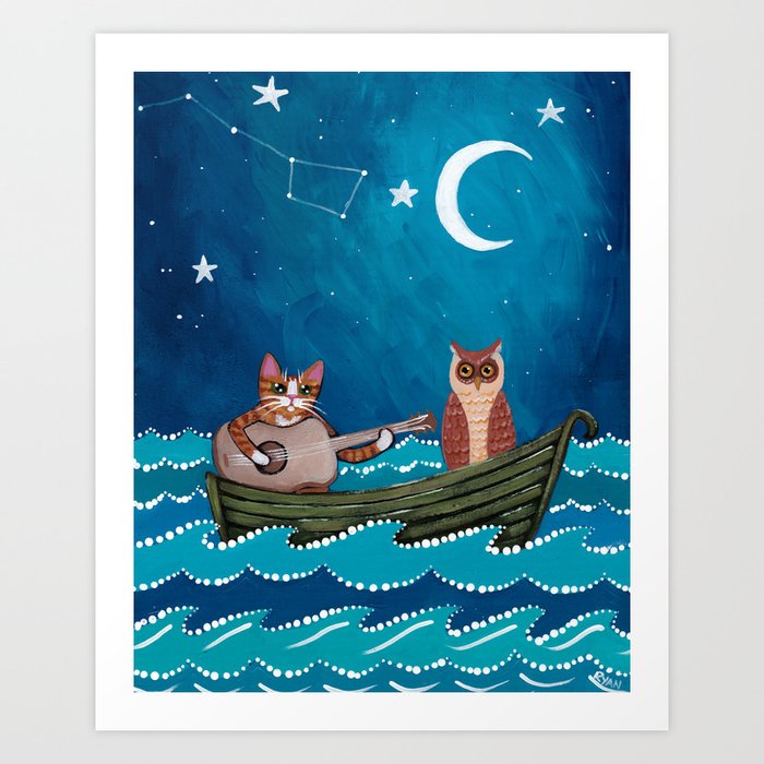 The Owl and the Pussycat Art Print