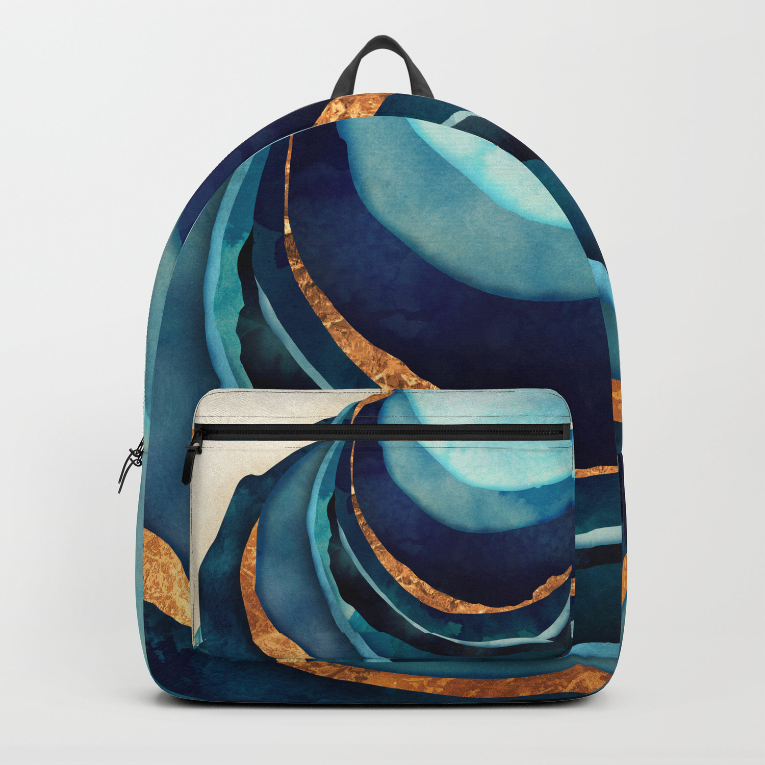 blue and gold backpack