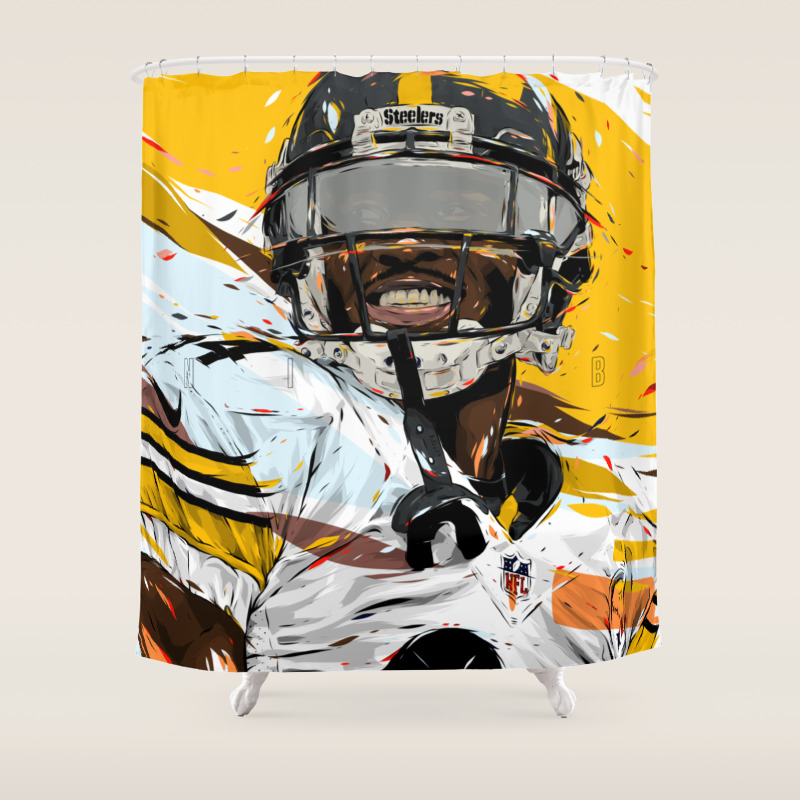 Nfl Series Antonio Brown 4 Shower Curtain By Runskop Society6