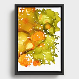 Glossy Golden Fall Fruit Abstract Veggies  Framed Canvas